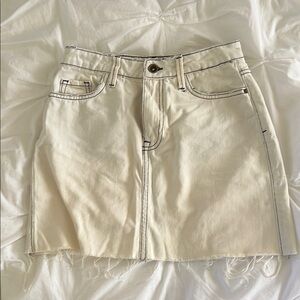 Zara Cream Skirt with Black Stitching